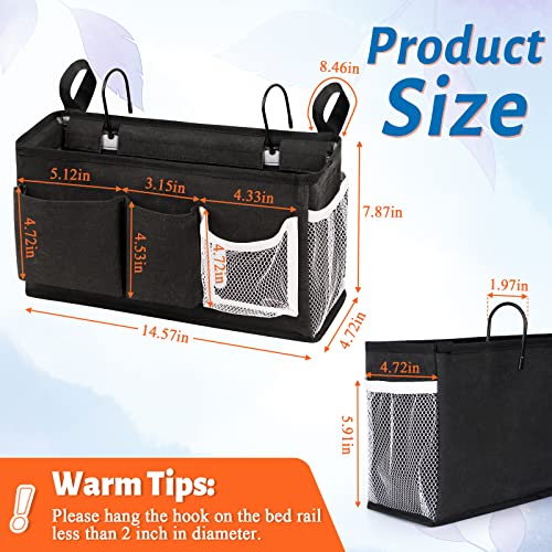 Loghot Bedside Caddy/Bedside Storage Bag Hanging Organizer for Bunk and Hospital Beds,Dorm Rooms Bed Rails,Can be Placed Glasses,Books,Mobile Phones,Keys (New Black-1) - color: 1pc New Black-1