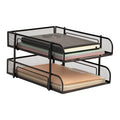 Mind Reader Stackable Paper Tray, Desktop Organizer, File Storage, Office, Metal Mesh, 2 Pcs, Black - color: Black