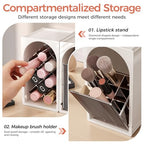 INVSSENE Stackable Makeup Organizer Countertop, Storage Perfume Skincare Cosmetic Lipstick Face Mask Makeup Brush Palettes, Ideal for Vanity Bathroom Counter - color: 3513 White+Coffee
