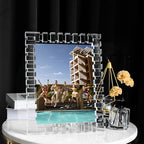 kitCom 8x10Inch Crystal Wedding Frame of Keepsake Photo Frames, Crystal Picture Frames with Sparkling Design, Tabletop Display Decor Frame(Fit 8x10 Max Photos), Clear with Gift Box - size: 8 x 10 inch