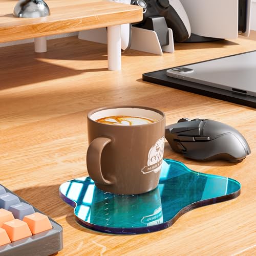 Acrylic Coaster for Desk, Clear Bar Drink Coaster, Clear Cloud Shape Coffee Cup Coaster, Perfect for Tabletop Protection and Accessories Display. - color: Transparent Blue