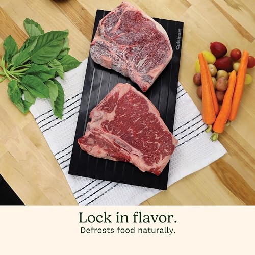 Cuisinart BBQ Defrosting Tray, Conductive Aluminum Rapid Thaw Plate for Frozen Meat, Quick Defrosting Tool that Preserves Natural Flavors, Non Stick Easy to Clean Kitchen Gadget & Grilling Accessories - size: 13.8" x 7.8" x 0.5"
