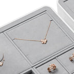 Microfiber Jewelry Pendant Display Tray Jewelry Necklace Organizer Display Tray(Gray) - size: 5.5" x 5.52" x 0.78"