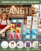 Acrylic Sticker Display Stand, Sticker Holder Display for Vendor Events, Card Rack Display Stand, Portable Display Rack - size: Two Rows