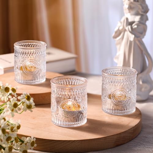 MATAHUM 12 Pcs Clear Votive Candle Holder, Glass Tealight Candle Holders for Wedding Table Centerpiece, Home Decor, Birdal Shower, Party - color: Clear, size: 12pcs