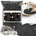Sukh Candle Sand Wax with Wicks and Wick Tabs- 450g DIY Black Pearled Candle Wax, Refillable Pearled Sand Candles with Wicks, for Making Candles for Halloween, Party - color: Black