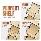 Rotating Display Stand, 3 Tier Wooden Organizer, 4-Sided Display Rack, 360 degree Spinning Multi-Pocket Tabletop Display Stand for Coasters, Stickers, Retail, Showcase, Tradeshow, 17”H, Natural - style: NATURAL