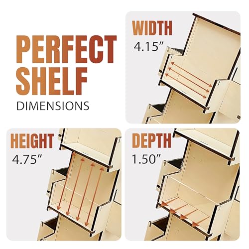 Rotating Display Stand, 3 Tier Wooden Organizer, 4-Sided Display Rack, 360 degree Spinning Multi-Pocket Tabletop Display Stand for Coasters, Stickers, Retail, Showcase, Tradeshow, 17”H, Natural - style: NATURAL