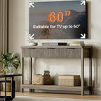 Lulive 51" Fluted Console Table for Entryway, Wooden Entryway Table with 3 Wooden Drawers, Farmhouse Behind Sofa Table for Living Room, Hallway, Couch, Foyer - color: Dark Gray