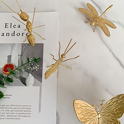 Gold Butterfly Sculpture Solid Metal Insect Ornament Mini Butterfly Figurine for Home Office Garden Desktop Decor - style: Butterfly