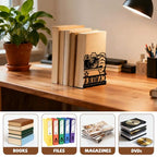 Peacoblue Metal Bookends for Shelves, Modern Decorative Heavy Duty Study Book Ends Stoppers for Office Desk Shelf, Room 5.3"x4.3"x6.3" Cast Iron Tall Bookends 1 Pair (Camera) - style: Camera