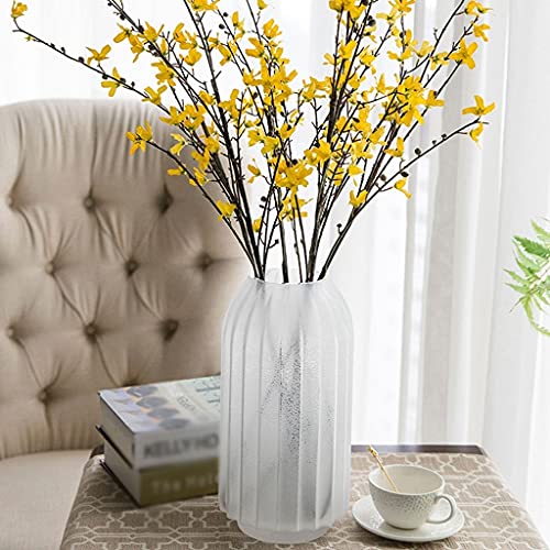 vases White Frosted Glass Vase Modern Home Restaurant Coffee Table Office Desktop Decoration Vase Striped Vase Gift Vase Flower vase(B) - color: B