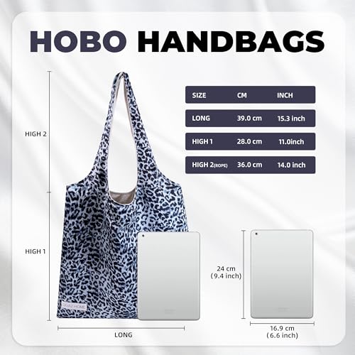 DGAZ Designer Shoulder Bags for Women, Luxury Tote Bag with Zipper, Large Shoulder Hobo Bags - color: Leopard D