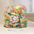 5D Tabletop Diamond Art Painting Kit Ornament, Stand Up Special Shaped Crystal Diamond Art Desktop Kits for Adults Craft Gift - Gardening Gnome (Yellow) - color: Gardening Gnome