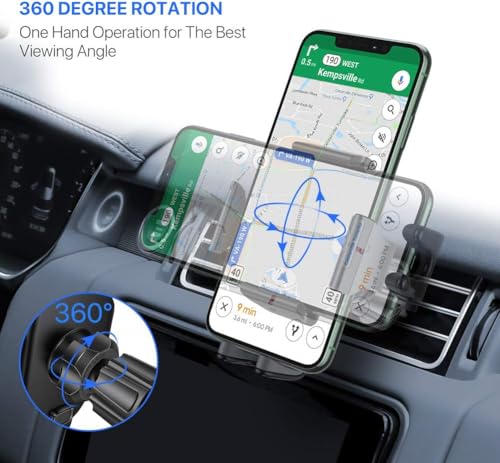 Miracase Phone Holders for Your Car with Metal Hook Clip, Air Vent Cell Phone Car Mount, Hands Free Universal Automobile Cradle Fit for iPhone Android and All Smartphones, Classic Black - color: Black, size: 1 Pack