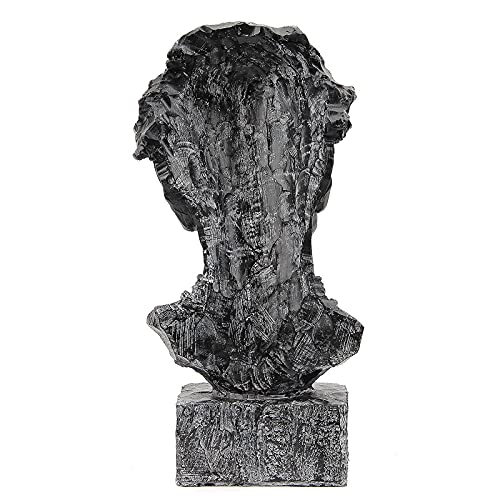 Leekung African Sculpture Resin Figurine, Handmade Home Decor, 12.2x6.3x4.3 inches, Black - color: Black M