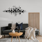 Rajukit Large Modern Geometric Abstract Metal Wall Art – Large Metal Wall Sculpture for Living Room, Versatile Home Decor(31.5 * 14.5”) - size: 31.5"L x 14.5"W
