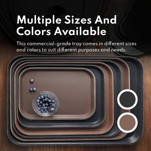 New Star Foodservice 24852 Restaurant Grade Non-Slip Tray, Plastic, Rubber Lined, Rectangular, 10-Inch x 14-Inch, Black - color: Black, size: 14" x 10" x 0.7"