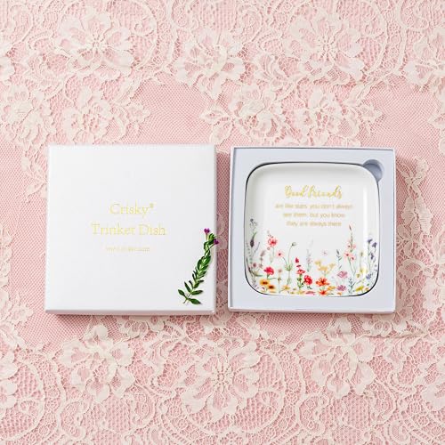 Crisky Jewelry Ring Dish Friend Gifts for Women, Long Distance Friendship Gfits for Women Female Best Friends Birthday Party, Good Friends Are Like Stars - style: Friend - Good Friends Are Like Stars …