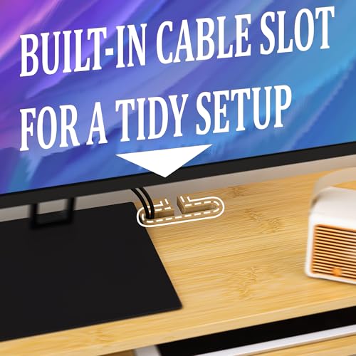 Homerays Monitor Stand with Drawer, Exquisite Computer Monitor Stand for Desk, Ergonomic Wood Monitor Stand Riser for Computer,Laptop,Printer,TV,Upgrade Bamboo - color: Upgraded Bamboo