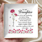 To My Daughter Jewelry Dish, Custom Jewelry Tray for Mothers Day, Daughter Gifts from Mom, Ceramic Ring Dish with Birth Month Flower, 1st Mother's Day Birthday Gifts for Daughters - color: Style 5