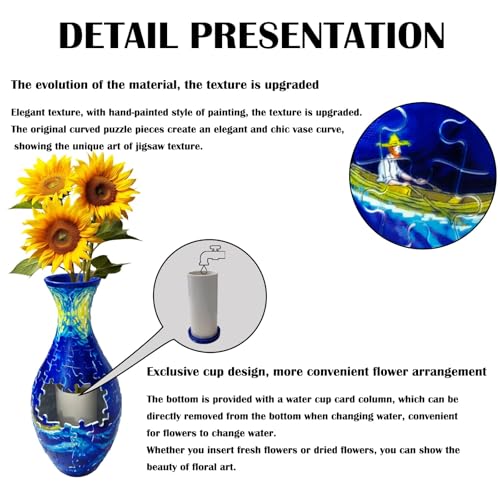 2026 Upgraded 3D Puzzle Vase Unique Flower Vase for Adults Made by 160 Curved Plastic Puzzle, Relax Puzzles for Adults, DIY Jigsaw Creative Gift for Parents - color: Boat