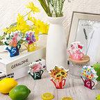 Yookeer 6 Pcs Spring Wooden Signs Decor Wood Tabletop Spring Flowers Tiered Tray Decorations Watering Can Table Centerpiece Wall for Home Office Farmhouse Tabletop
