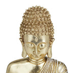 Deco 79 Polystone Buddha Decorative Sculpture Meditating Home Decor Statue with Engraved Carvings and Relief Detailing, Accent Figurine 6" x 4" x 8", Gold