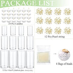 Set of 12 Glass Cylinder Vases for Centerpieces with 8 Pack Vase Filler 12 Pearl String 24 White Floating Candles for Table Centerpieces for Wedding Party Home Decor 5, 6, 8 Inch - style: 12 Set(6,8,10Inch)