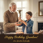 Grandson Gifts from Grandparents, Exquisite Handmade Giraffe Grandson Birthday Gifts from Grandfather Grandmother Funny Home Decor, Great Grandpa Grandma Present for Children's Day - style: TO MY GRANDSON