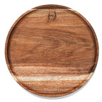 YANGQIHOME Round Wood Tray, Acacia Wooden Serving Tray, Serving Platter, Appetizer Charcuterie Board, Tray Organizer for Kitchen/Countertop, 13.8 x 13.8 x 0.8 inch - size: 13.8"