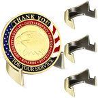 Yaocom 4 Pcs 1.69 Inch Metal Challenge Coin Display Stand Military Coin Holder Medallion Token Holder for Veterans Collectors Fits 2 Inches and up Coins Pocket Watches Medals (Bronze) - color: Bronze