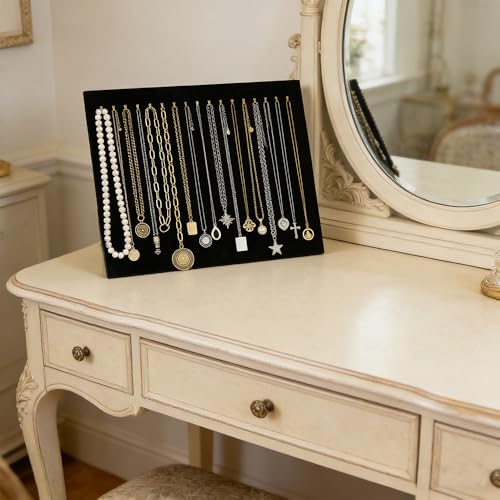 Tinsow 14.7"x12" 17 Hook Necklace Jewelry Tray/Display Organizer/Pad/Showcase/Display case