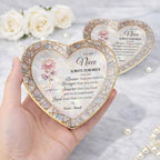 Personalized Niece Jewelry Dish Gift from Aunt, Heart Trinket-Dish with Custom Birth Flower, “Always Remember You Are Braver Stronger Smarter Loved” Inspirational Ceramic Ring Keepsake - color: Niece 054