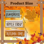 Lineshading 4 Pcs Thanksgiving Decoration for Home Wooden Maple Leaf Fall Tiered Tray Decor Thanksgiving Centerpiece Rustic Decorative Maple Leaf Block Signs Gift Farmhouse Autumn Decoration for Home - style: Autumn Maple Leaf