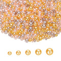 PATIKIL 1000 Pcs No Hole Pearls, 3mm 4mm 5mm 6mm 8mm Mini Round Faux Pearl for Art Crafts Jewelry Making Nail Vase Filler Birthday Wedding Party, Pink/Gold - color: Pink/Gold