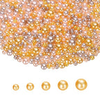 PATIKIL 1000 Pcs No Hole Pearls, 3mm 4mm 5mm 6mm 8mm Mini Round Faux Pearl for Art Crafts Jewelry Making Nail Vase Filler Birthday Wedding Party, Pink/Gold - color: Pink/Gold