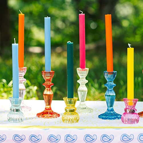 Talking Tables Small Yellow Glass Candle Holder for Candlesticks or Tea Lights | Decorative Easter Table Decorations, One Size, (Boho-YEL-SMLCNDLHOLD) - color: Yellow, size: Small