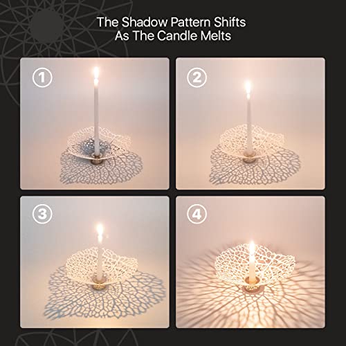 OShadow Leaf Candleholder - Candle Sticks Holder Decor for Coffee Table Decor - Decorative Candle Holders for candlesticks - Flower Shaped Candle Holder - Taper Candles - Leaf Decor for Shelf Decor - size: 2pcs Leaf Candle Holder