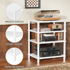 LELELINKY 4-Tier AV Media Player Stand, Stereo Stand, Modern Audio Shelf,Wooden TV Stand,Multifunctional Media Console Shelf, Suitable for Home, Conference Room, White - color: White, size: 4 Tier
