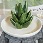 Aloe Ring Holder Dish, Ceramic Jewelry Tray Trinket Dish for Necklace Keychain Organizer, Cute Funny Birthday Wedding Mothers Day Gift for Women Friends Girls - style: Aloe