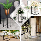 Efavormart Set of 4 - Matte Black Wedding Flower Stand - Metal Vase Column Stand - Geometric Centerpiece Vase - 16", 24", 32", 40" - color: Matte Black, size: 4 Pack 16‘’24‘’32‘’40‘’