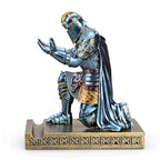 King's Guard Leader Cloak Warrior Knight Pen Holder Mobile Phone Stand, Ornament Knight Statue, Pen Stand Paperweight for Office and Home (Blue) - color: Blue