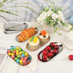 12 Pack 7 Inch Oval Stainless Steel Decorative Tray, Stainless Steel Tea Fruit Tray, 7 inch Silver Oval Trays for Bathroom Vanity, Jewelry, Perfume & Key Organizer (Silver) - size: 12 Pack 7 Inch