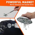 HORUDSY 4PC Magnetic Tray Set with Magnet Stick – Extra Strong Magnets, Stainless Steel Trays, and Telescoping Pickup Tool for Organizing and Retrieving Metal Parts - style: 4-Piece Magnetic Tray & Stick - Pro