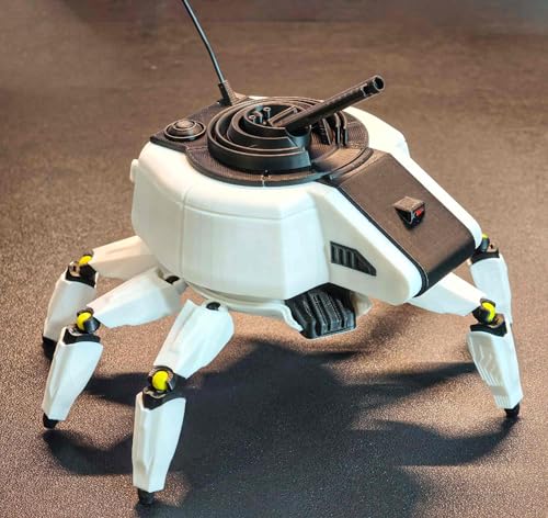 3D Printed Arc Bombardier Mechanical Creature 5.1 Inch Sculpture Sci Fi Home Office Desk Decor - color: Black/White/Yellow