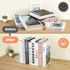 Scalloped Acrylic Bookends 4 Pack, Heavy Duty Clear Book Holder Stands with Non-Slip Pads for Large Books, Files, CDs & Games, Modern Shelf & Office Organizer - color: 4 Pcs