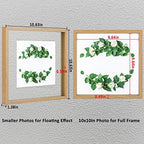 MUYE 10x10 Floating Frame Set of 2,Double Glass Square Photo Frame,Display Any Size Photo up to 10x10,Wall Mount or Tabletop Standing,Natural - color: Natural, size: 10x10