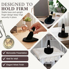 RJ Displays 2 Pcs Black Velvet Rings Display Stand, Jewelry Holder Organizer for Wedding, Showcase & Selling-Perfect Ring Display Case-Jewelry Ring Organizer holder-Perfect Rings stand for vendors - size: Pack of 2