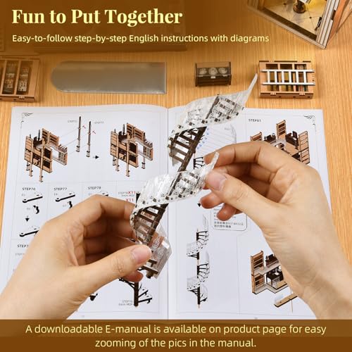 CCCDF Book Nook Kit Library, DIY Miniature House Kit, 3D Wooden Puzzle Dollhouse Kit for Adults and Teens, Bookshelf Booknook with LED Light (Law Library) - style: Law Library